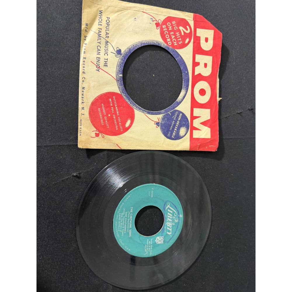 Liberty Records The Chipmunk Song 7" 45 RPM Black Vintage Novelty 1958 F55168